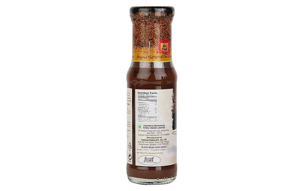 Real Thai Black Bean Wok Sauce    Glass Bottle  150 millilitre